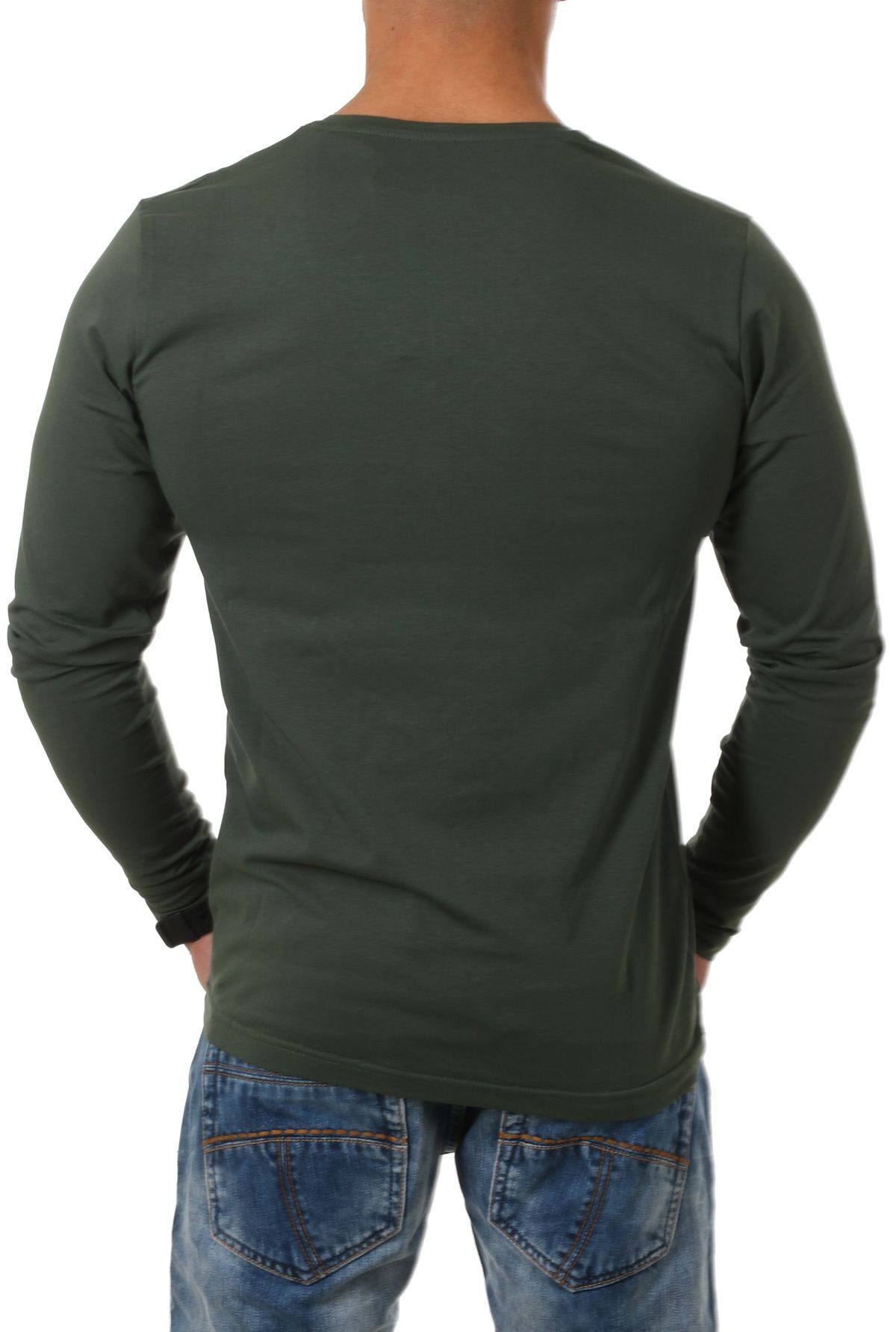 Young & Rich Langarmshirt Herren Uni Basic tiefer V-Ausschnitt Longsleeve U günstig online kaufen
