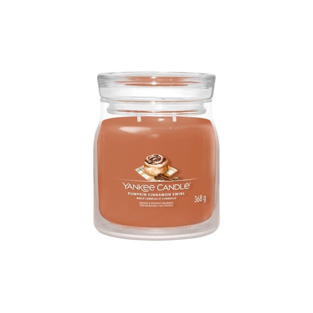 Yankee Candle Duftkerze Duftkerze Signature Glas mittel Kürbis Zimt Swirl 368 g