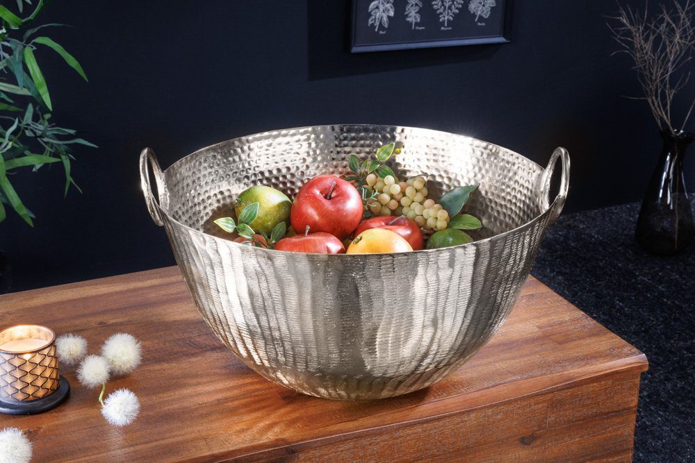 Obst 1 · Schlüssel St), silber Dekoschale Hammerschlag 40cm · · · ORIENT Wohnzimmer (Einzelartikel, · Boho riess-ambiente Handarbeit