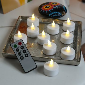 MARELIDA LED-Kerze LED Teelichter flackernd Timer mit Fernbedienung Funktionen 10er Set (10-tlg)