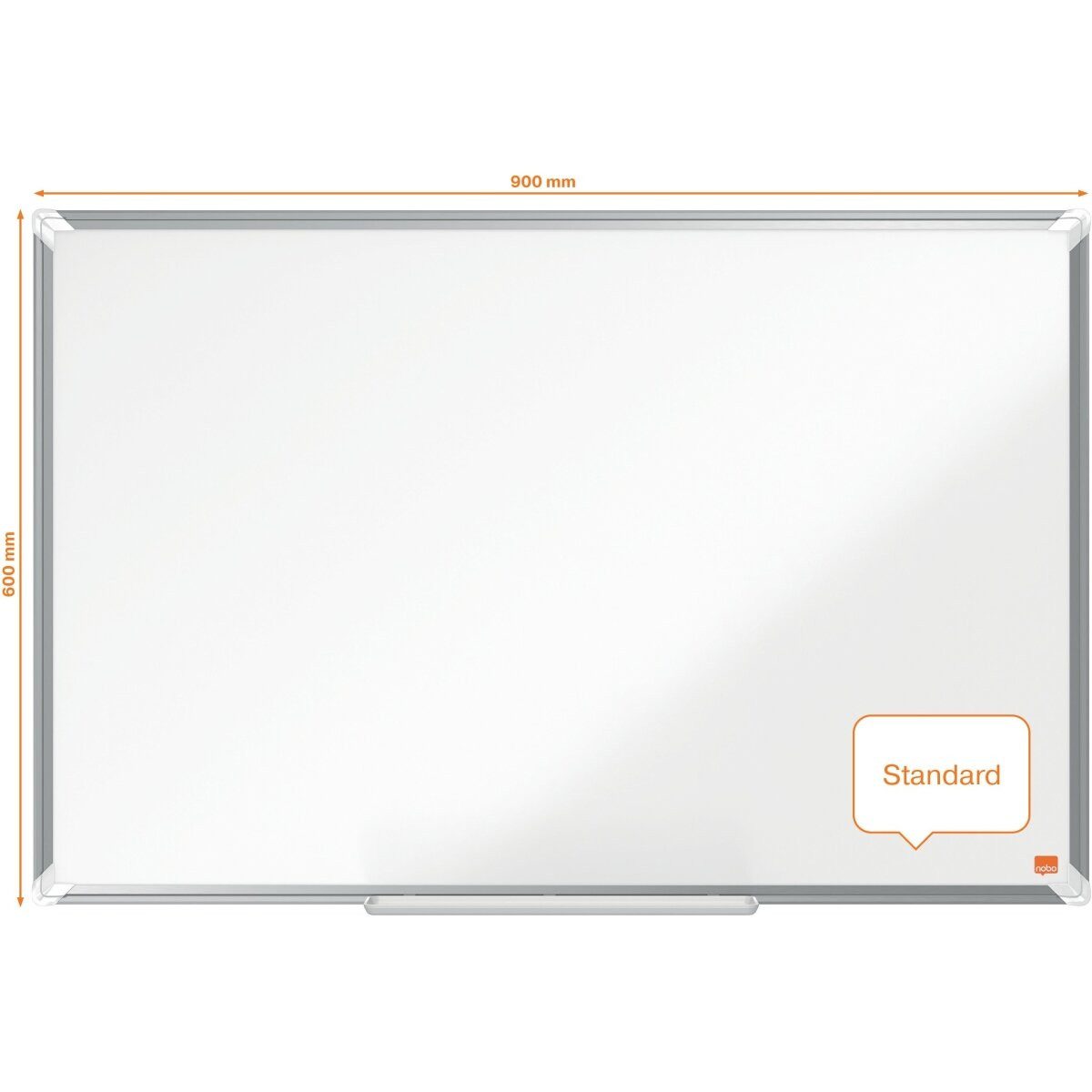 NOBO Magnettafel Whiteboard Premium Plus Stahl magnetisch 900x600mm weiß