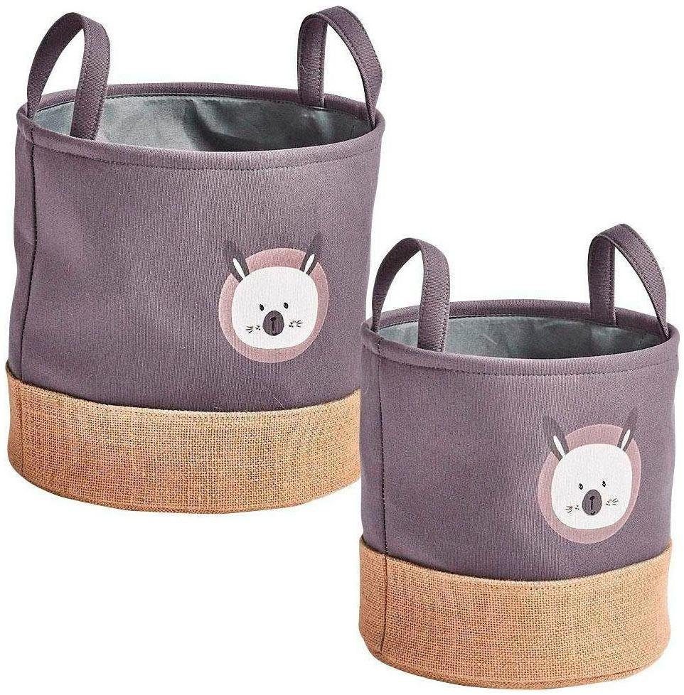 Zeller Present Aufbewahrungskorb Hase (Set, 2 St), Niedliches Hasen Tiermot günstig online kaufen