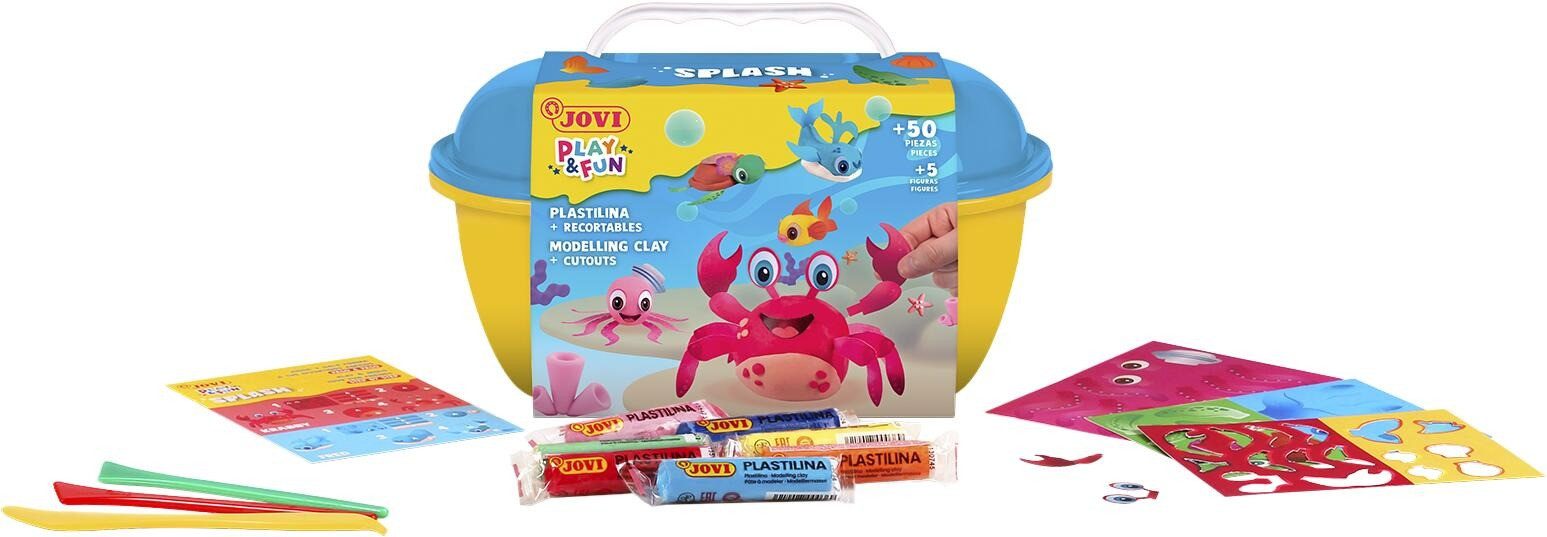 Jovi Knetform-Set JOVI Modelliermasse Play & Fun Plastilina Splash