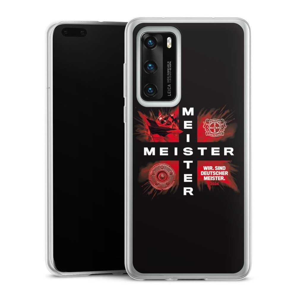 DeinDesign Handyhülle Bayer 04 Leverkusen Meister Offizielles Lizenzprodukt, Huawei P40 Slim Case Silikon Hülle Ultra Dünn Schutzhülle