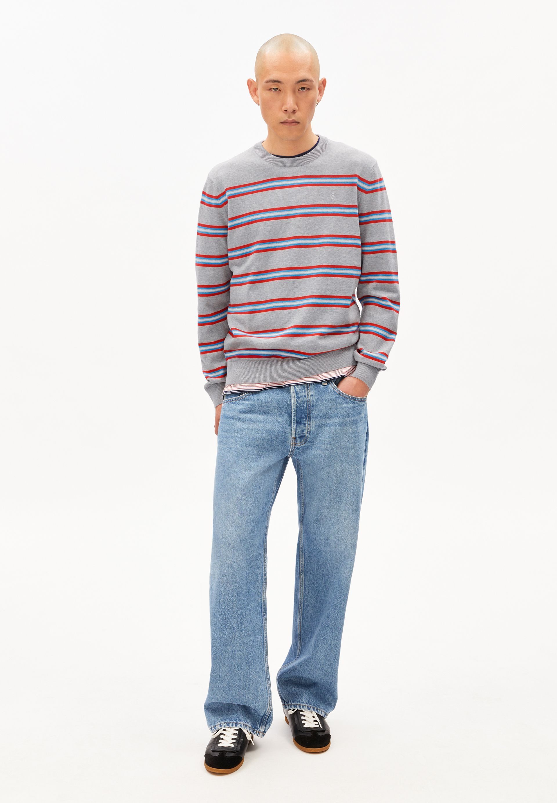 Armedangels Strickpullover LOUKAA FINE STRIPE Pullover aus Bio-Baumwolle Regular Fit
