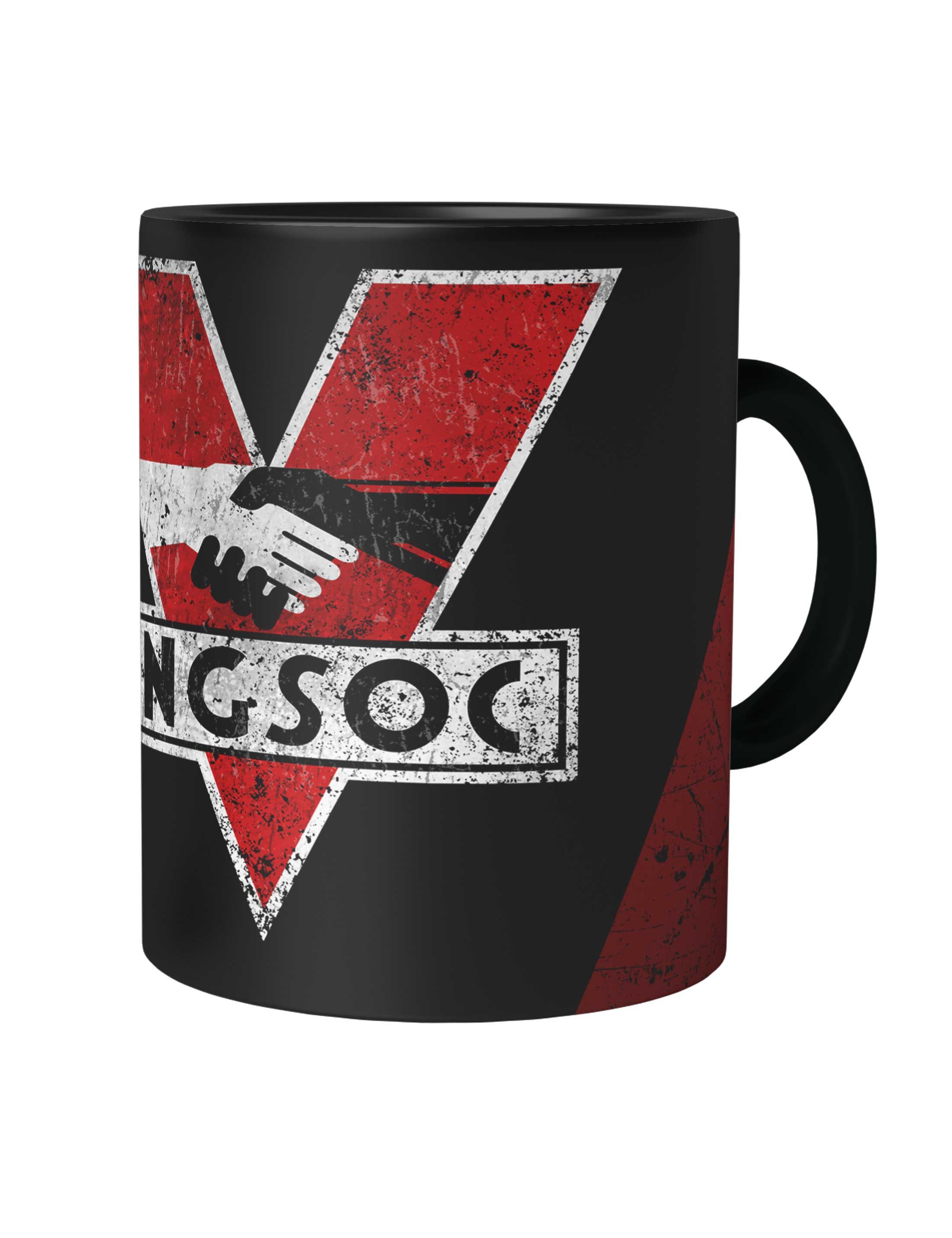 Urban Backwoods Tasse 1984 Logo Vintage Ingsoc Kaffeetasse Big Oceania Brother George Orwell, 1-tlg., Keramik, Buch Book Novel SciFi