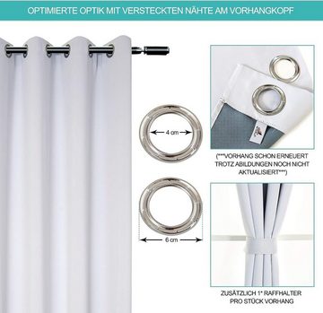 Vorhang, Woltu, Ösen (2 St), blickdicht, Leichte Wärmeisolierend Kälteschutz