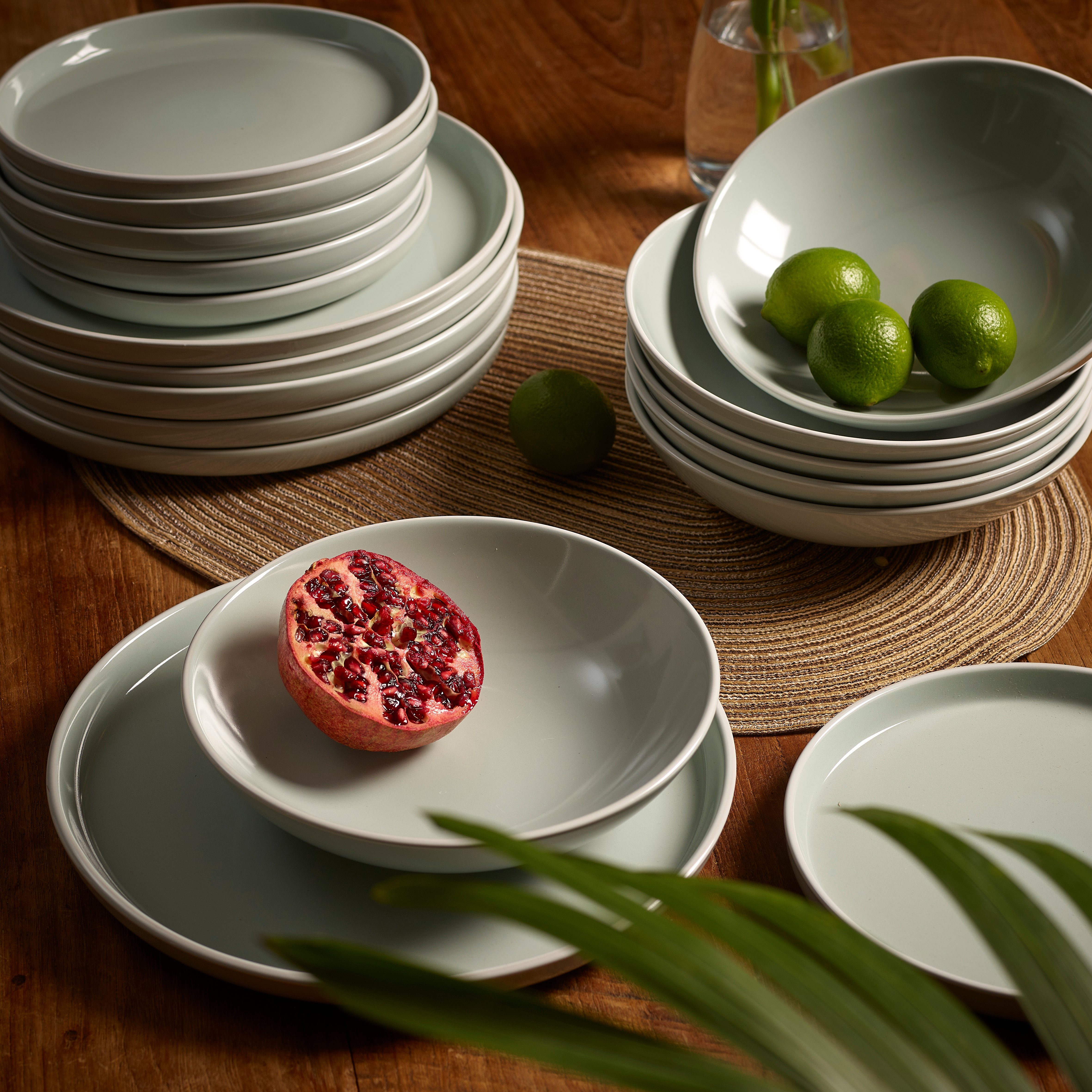 ECHTWERK Tafelservice Nerea Nature-Design (12-tlg), 4 Personen, Steingut, Teller Set, Pastellfarben