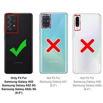 CoolGadget Handyhülle Metall Magnet Handy Case für Samsung Galaxy A52 4G/5G, A52s 5G 6,5 Zoll, Hülle 360 Grad Schutz Cover Glas für Samsung A52 / A52s 5G / A52 5G