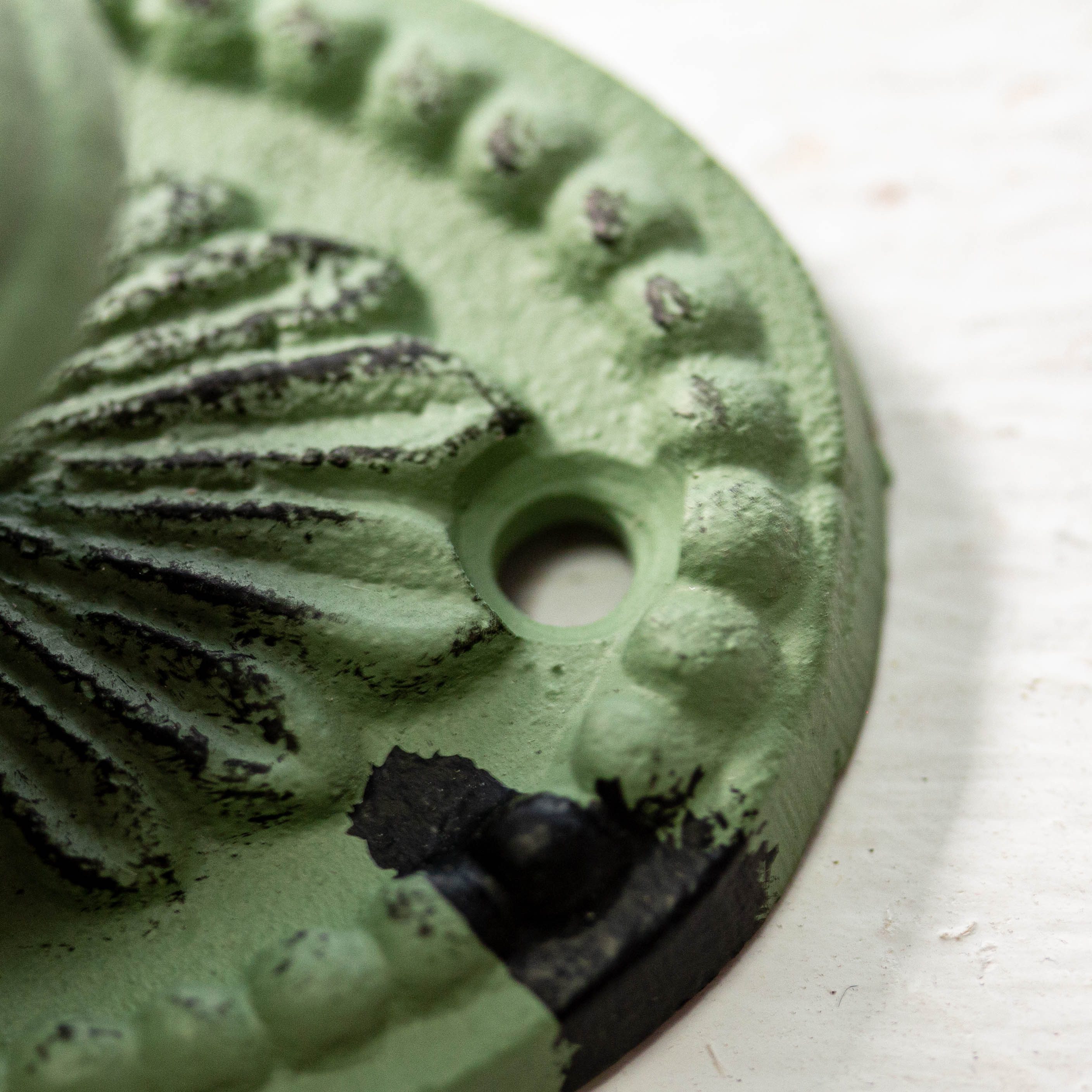 Antikas Möbelbeschlag Lackierter Türknauf im Shabby Shic, Türgriff, Möbelgriff, Grün