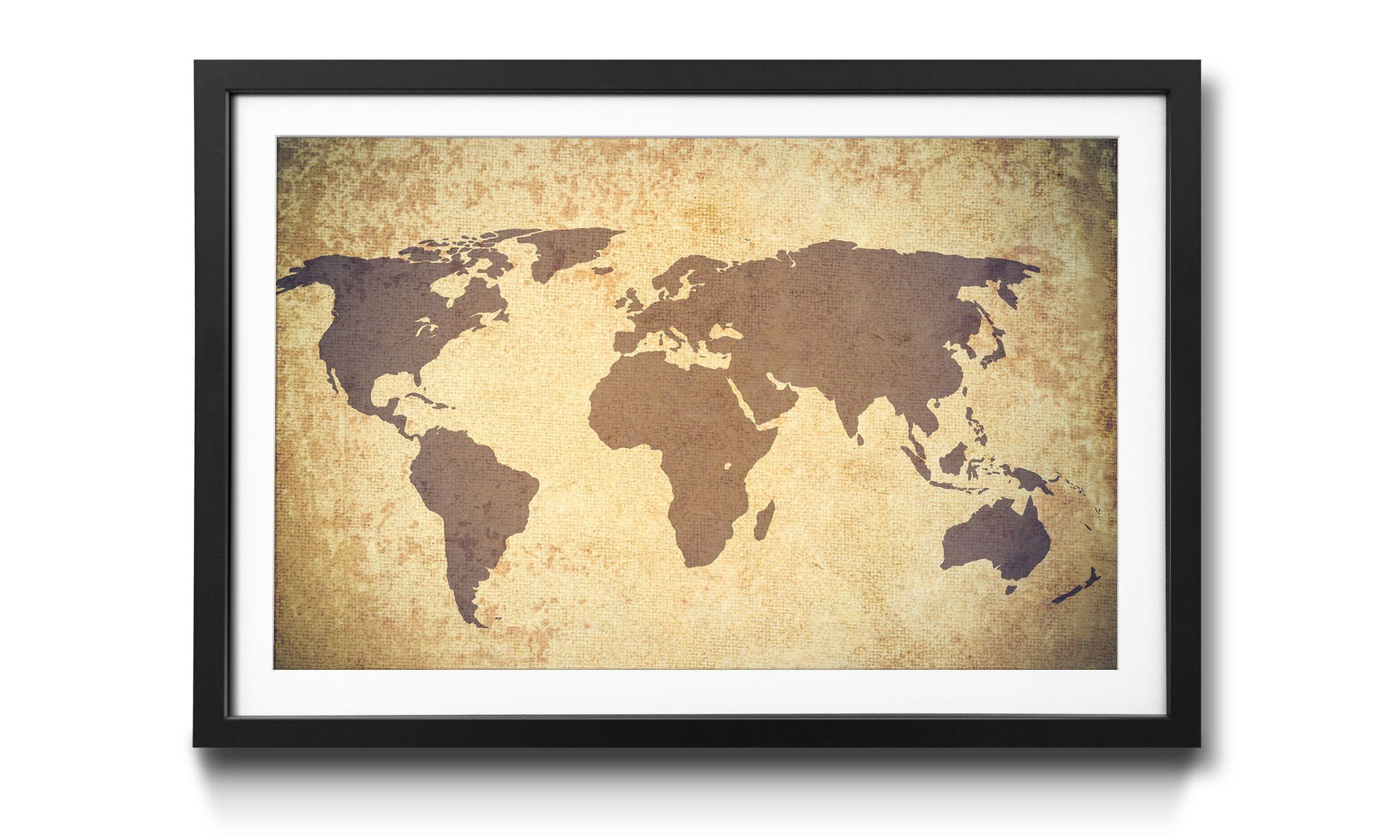 Kunstdruck Größen WandbilderXXL Worldmap in Wandbild, erhältlich 4 Grunge, Weltkarte,