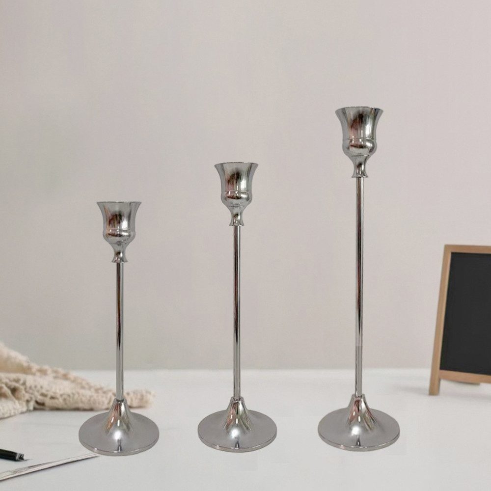 Agger Kerzenständer 3 Stück Dekorativer Vintage-Kerzenhalter, für Stabkerze Spitzkerzen Hochzeit Party Weihnachten Tischdeko