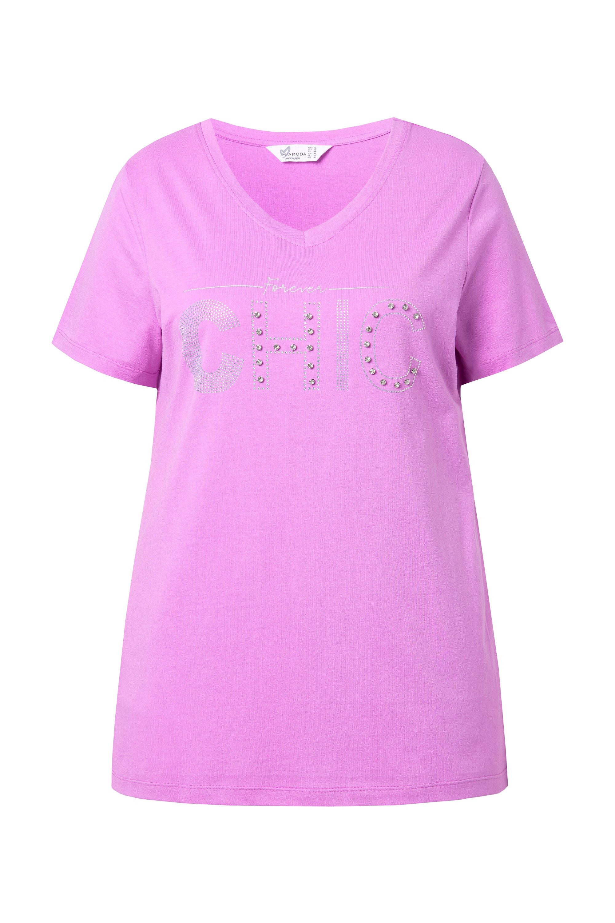 MIAMODA T-Shirt T-Shirt Komfort Fit Glitzer-Schriftzug günstig online kaufen
