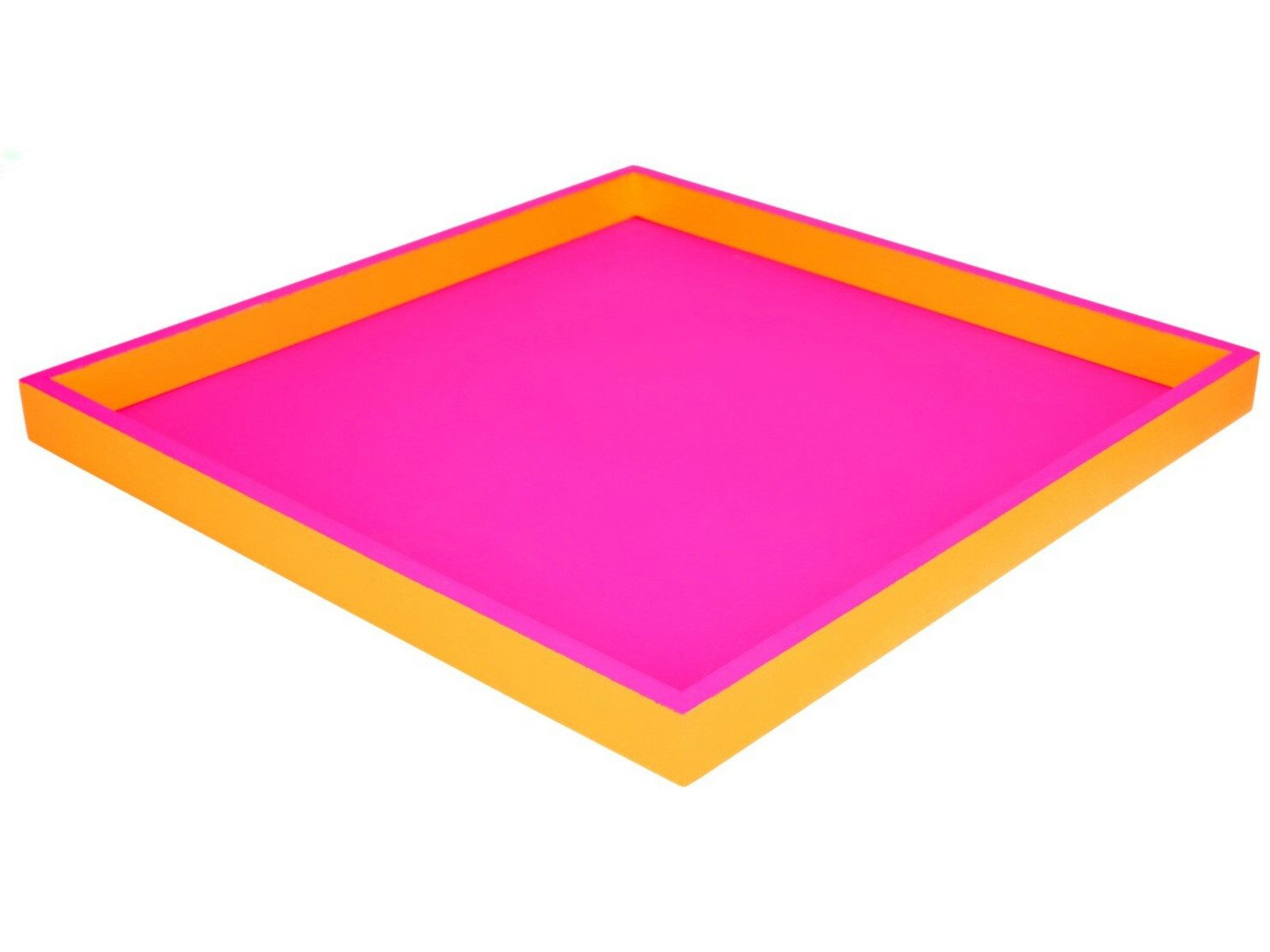 Giftcompany Dekotablett Neo Tablett quadratisch neon pink/ neon orange 32cm günstig online kaufen