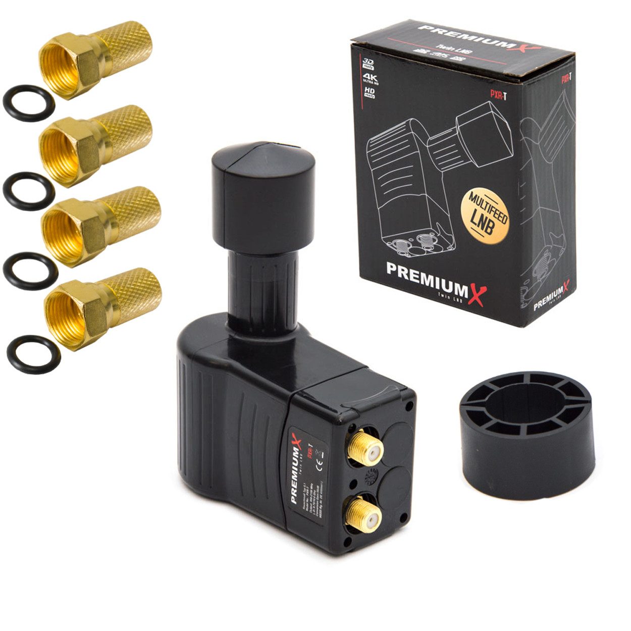 PremiumX Rocket Twin LNB PXR-T Sat für 2 Teilnehmer 3° Grad Multifeed Slim Monoblock-LNB