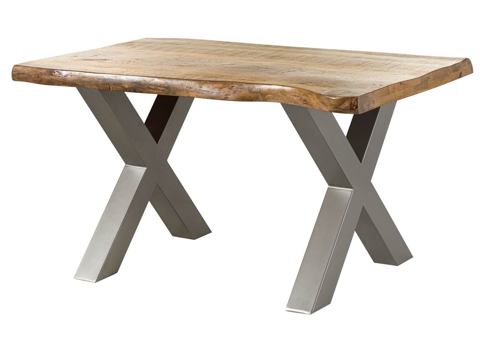 Massivmoebel24 Esstisch FREEFORM Mango Massivholz natur (Massivholz zerlegt 60 kg FREEFORM), Mango 160x90x77 cm (BxTxH) natur lackiert