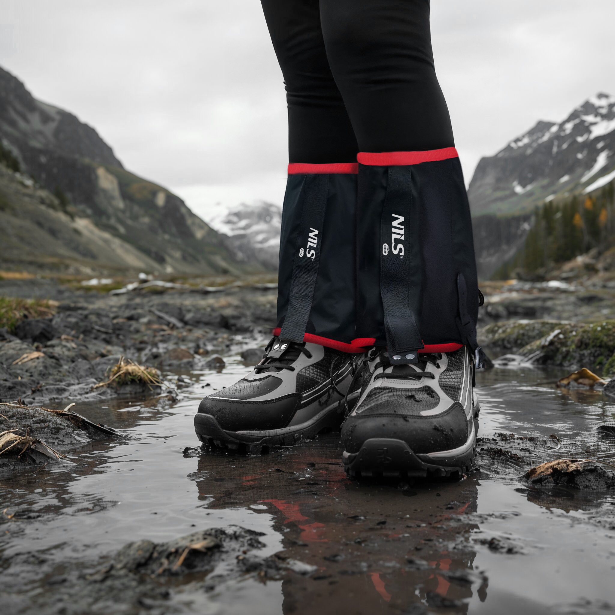NILS CAMP Gamaschen Trailrunning Beinschutz Knöchelgamaschen, (Spar-Set, 1-St. 21 cm hoch leicht), leicht, atmungsaktiv, Klettverschluss, Unterschnallriemen
