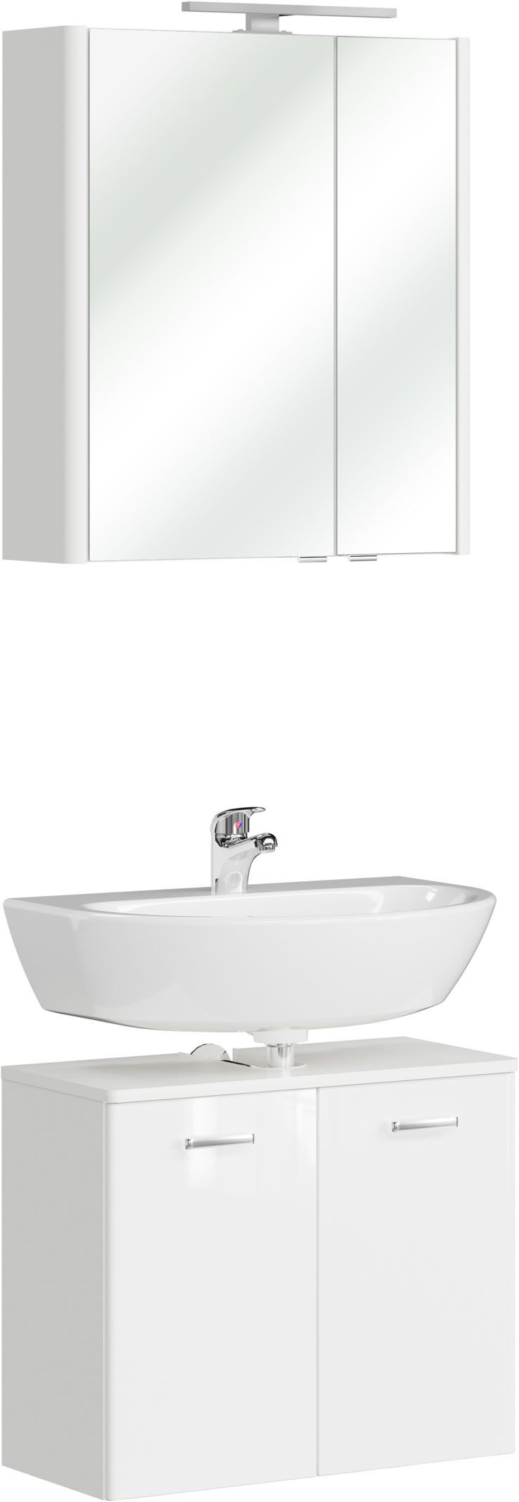 Saphir Badmöbel-Set 2-teilig, Waschbeckenunterschrank mit Spiegelschrank, (Set, 2-St)