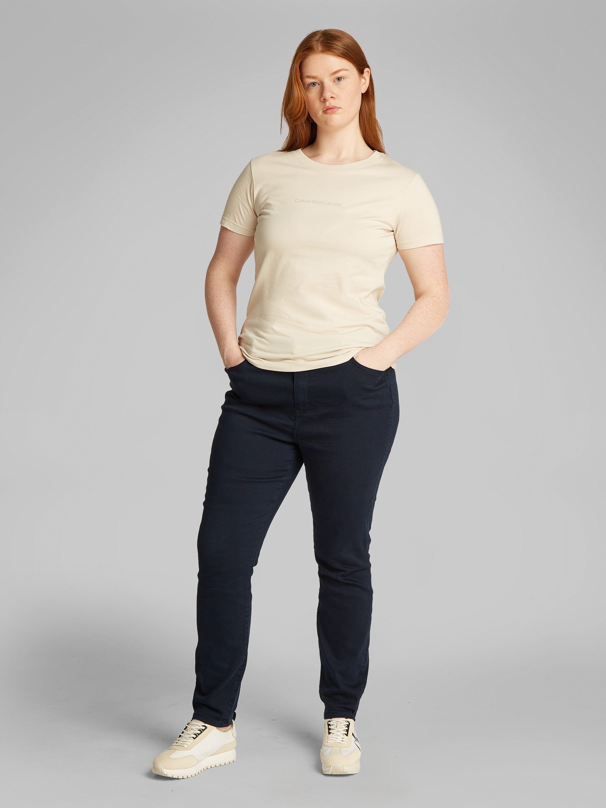 Calvin Klein Jeans Plus T-Shirt PLUS INSTIT GRAPHIC SLIM TEE in großen Größen, Logoschriftzug