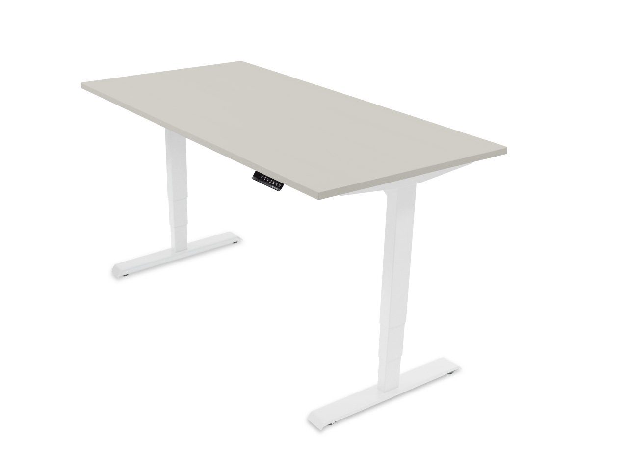 inkl. Bürotisch Tischplatte, Ergotopia Weiß elektrisch Desktopia Pro Schreibtisch verstellbarer edlem elektrisch + Memory-Display höhenverstellbarer Schreibtisch Grau |