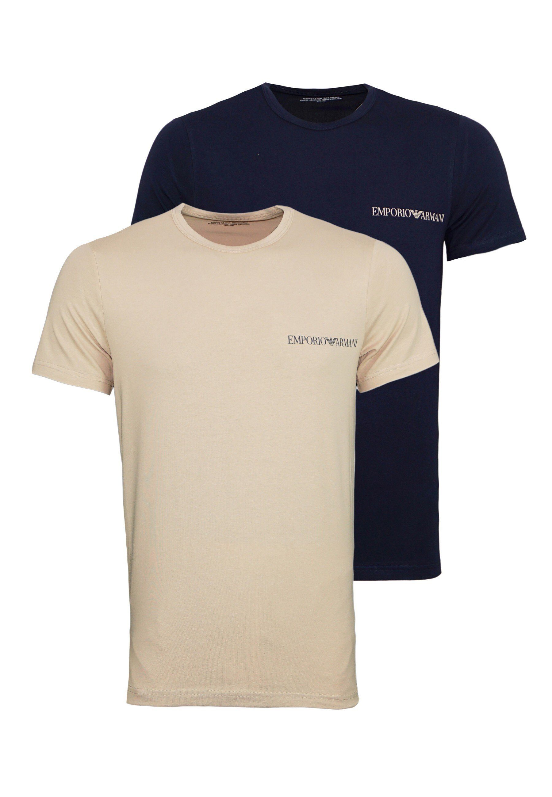 Emporio Armani T-Shirt T-Shirts 2 Neck rope (2-tlg) Pack / 11350 marine Crew