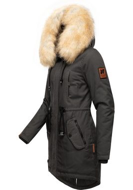 Navahoo Wintermantel Bombii stylischer Damen Winterparka mit Kunstfell-Kapuze