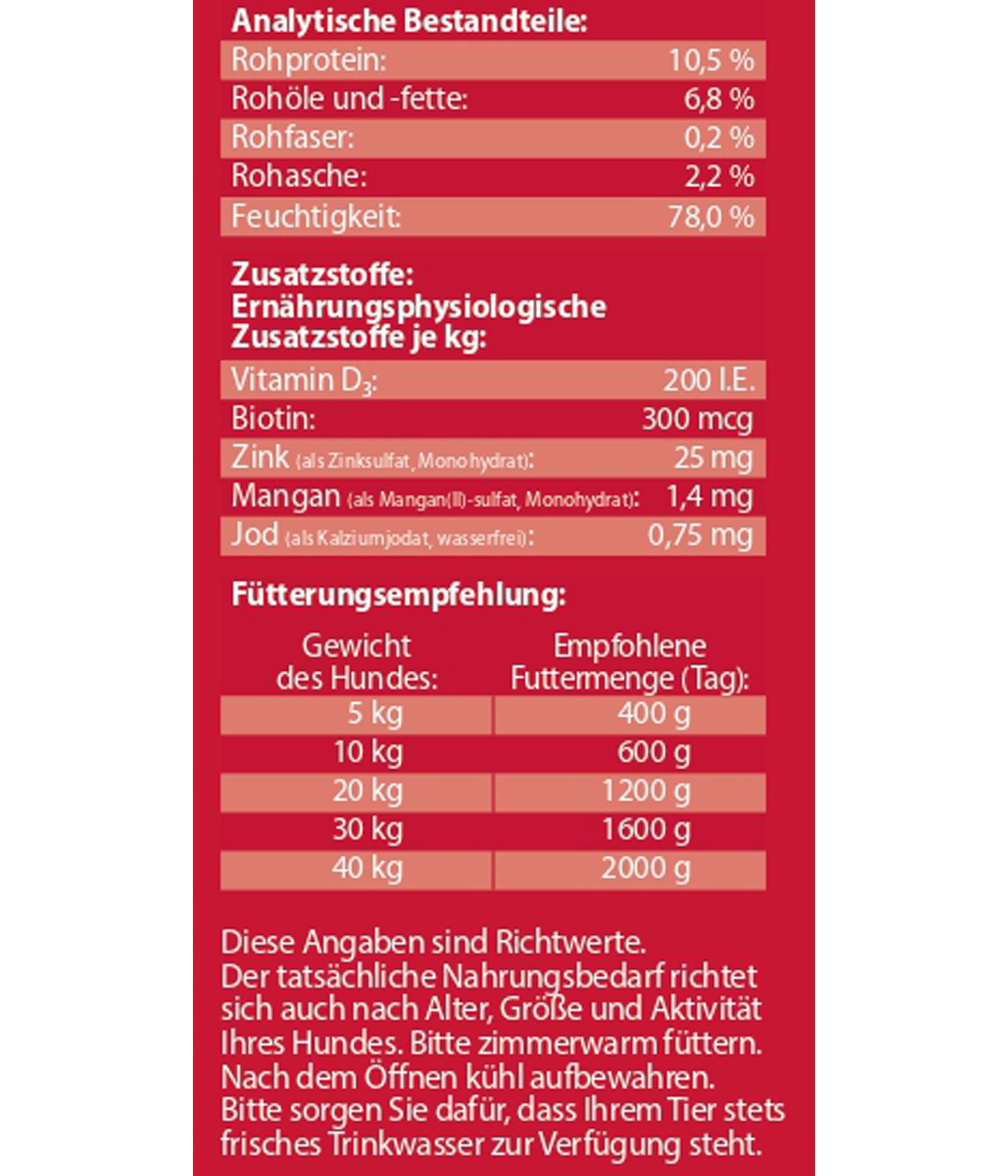 Dehner Lieblinge Adult Rind / Herz, 6 x 800 g Dose, getreidefrei / zuckerfrei Rind, Nassfutter für: Hunde, Nassfutter für ausgewachsene Hunde