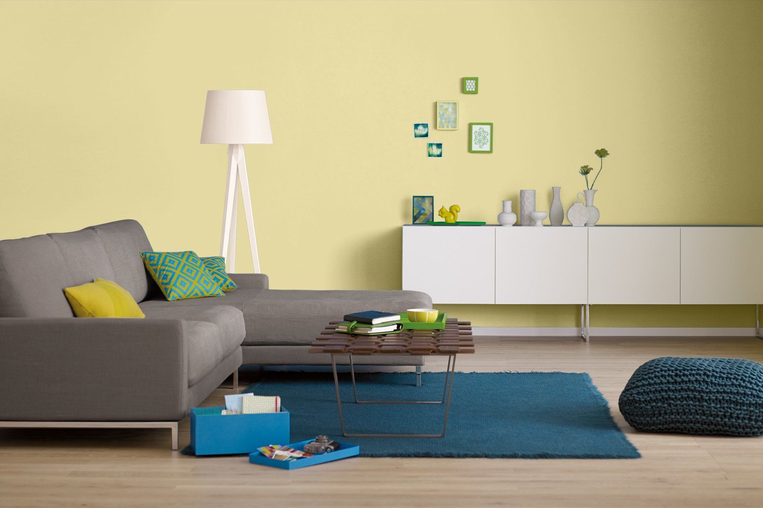 Gelb, Lichtes und Liter Alpina matt, 2,5 Farbrezepte Deckenfarbe Wand- Helles Gelb,
