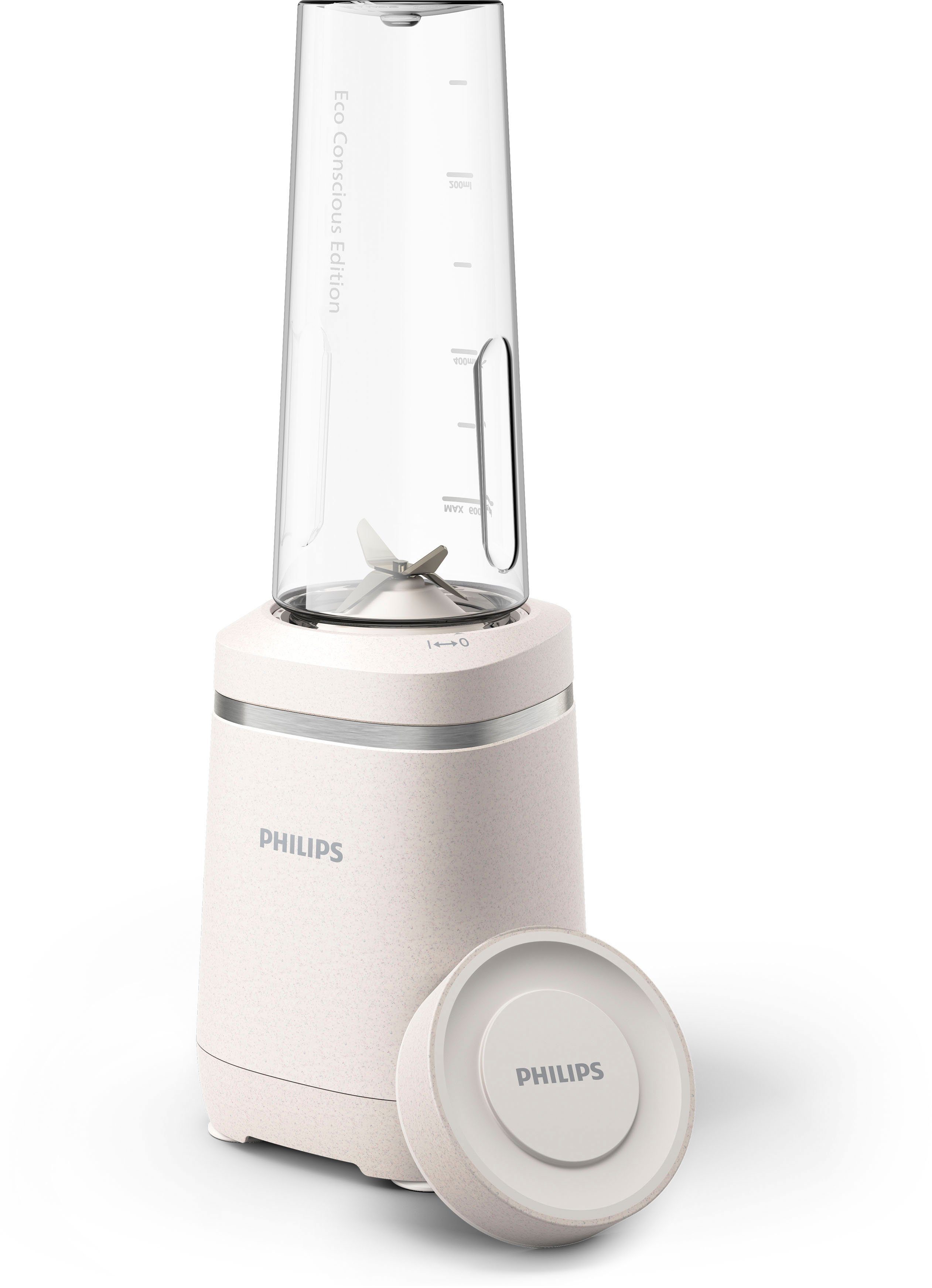 Philips Standmixer HR2500/00 Eco Conscious Collection, mit ProBlend Technologie, 350 W, 600ml-Tritan-Becher, aus biobasierter Kunststoff; Seidenweiß matt