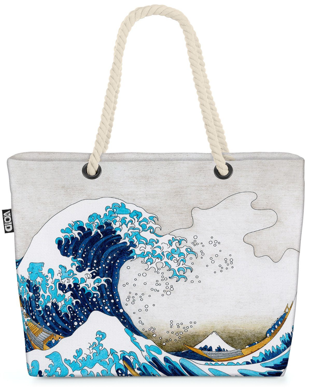 VOID Strandtasche (1-tlg), Hokusai Welle Kangawa Japan antikes japanisch Boot Meer welle sturm k