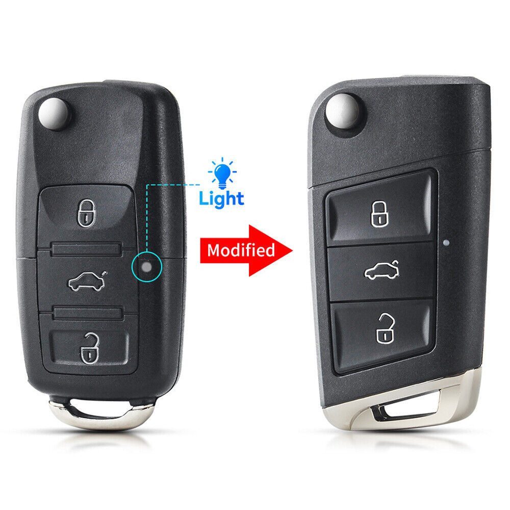 Hikity Schlüsseltasche 3 Tasten Ersatz Klappschlüsselgehäuse für Volkswagen günstig online kaufen