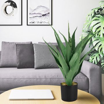 Künstliche Zimmerpflanze Aloe Vera Kunstpflanze Plastikpflanze Künstliche Pflanze 45 - 120 cm, Decovego
