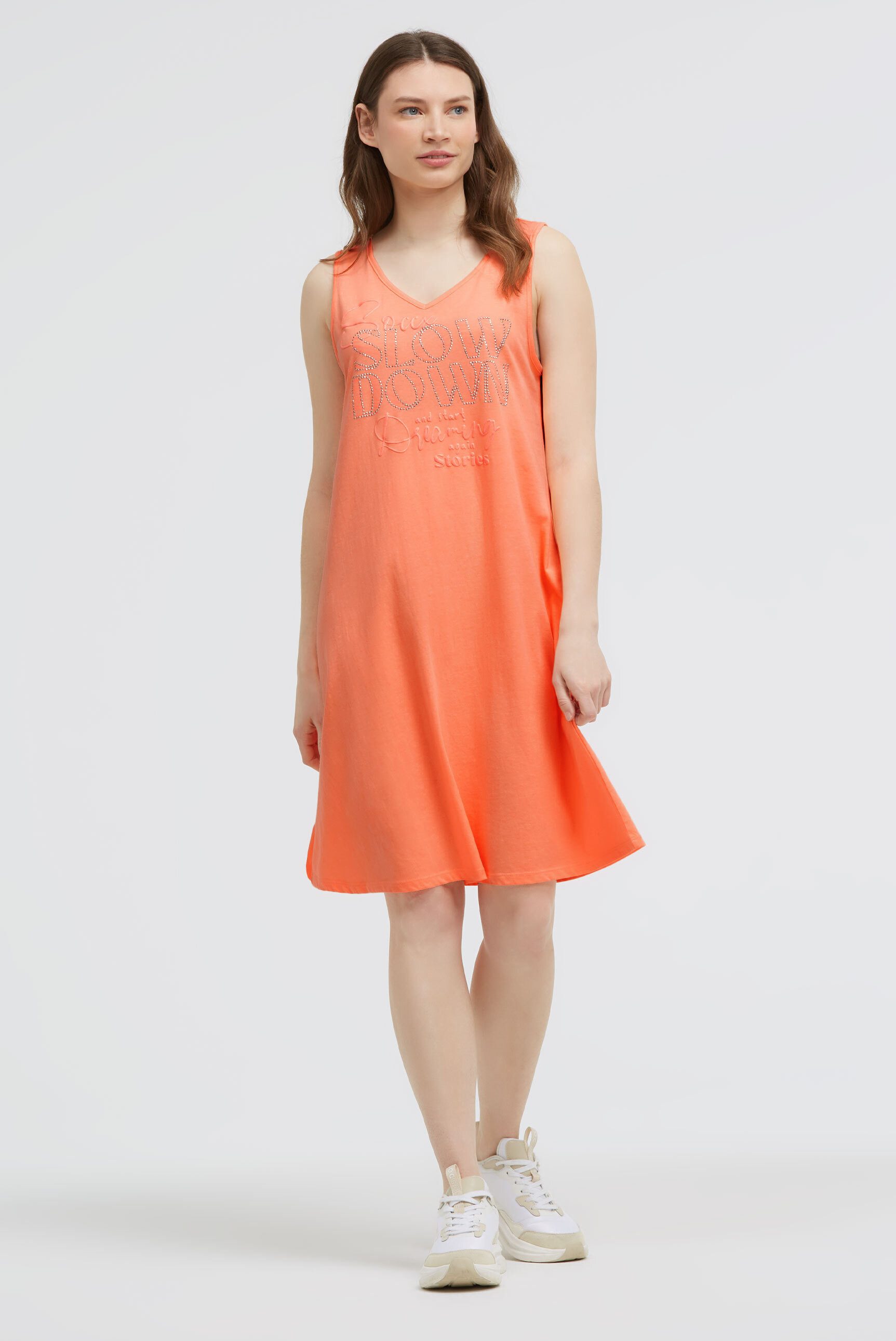 SOCCX Sommerkleid mit Glitzerstein-Wording