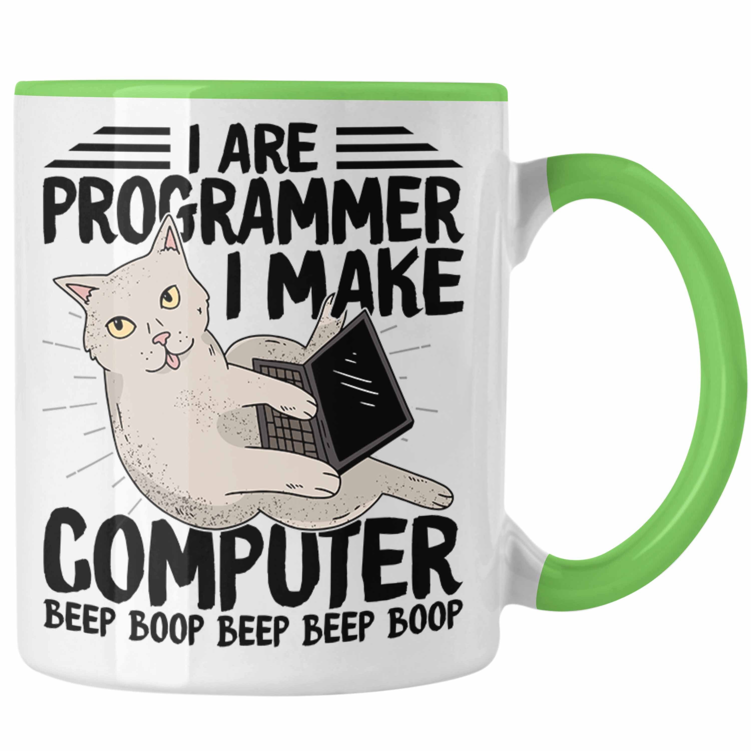 Trendation Tasse Coder Tasse Geschenk für Programmierer Softwareentwickler Nerds Gesch Grün