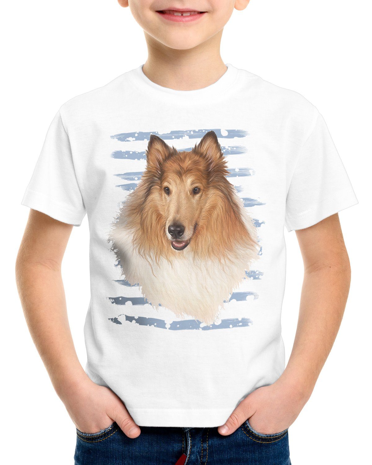 Collie züchter Print-Shirt Kinder hundeliebhaber tier style3 T-Shirt