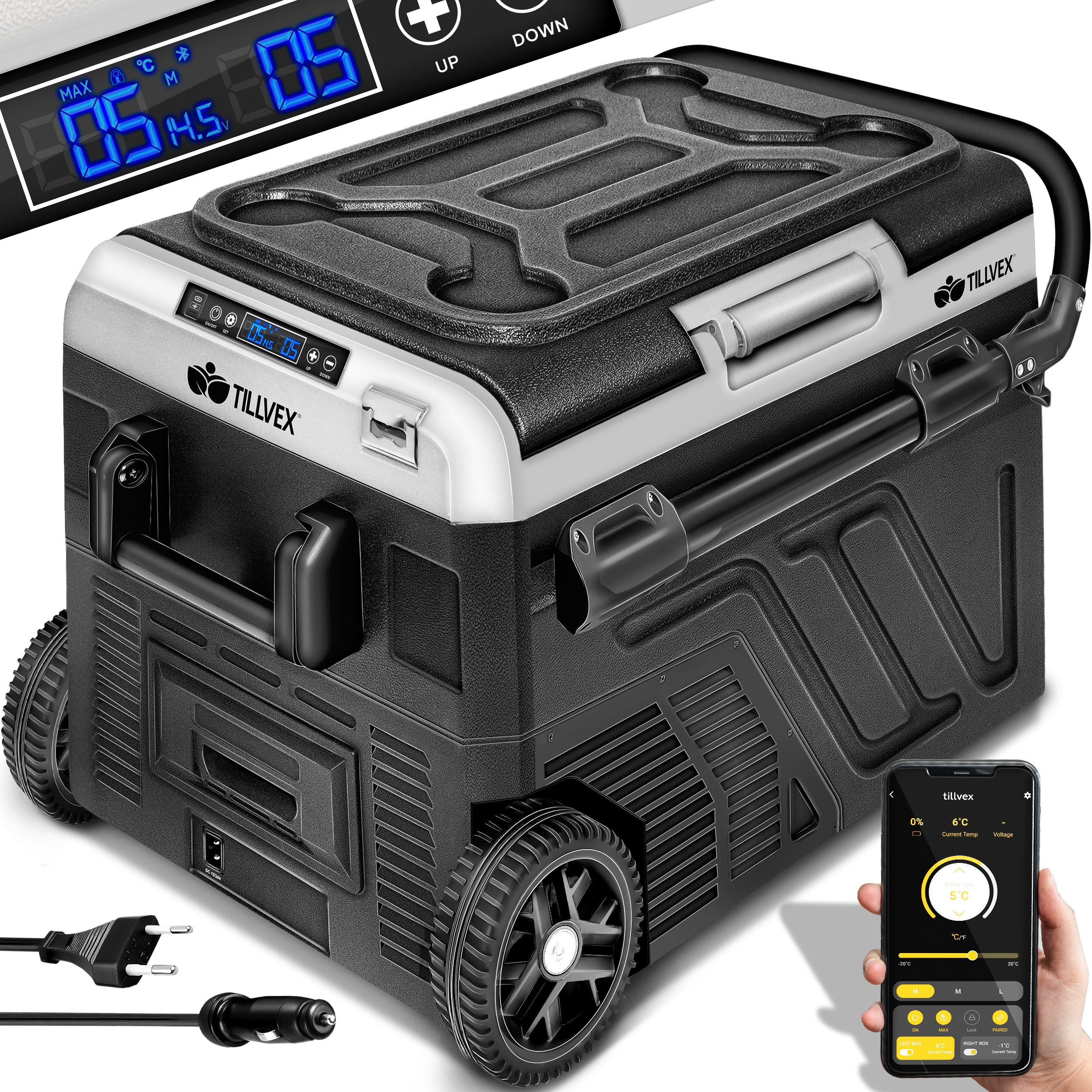 Kühlbox tillvex® Kompressor Kühlbox elektrisch Auto Gefrierbox Camping Kühlsch