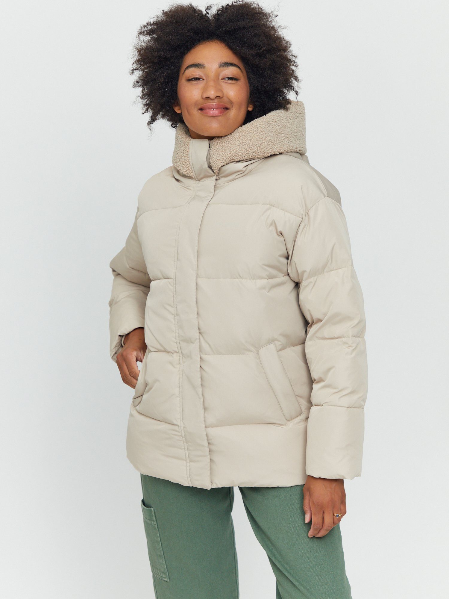 taupe light Winterjacke gefüttert warm Puffer MAZINE Peyla Jacket