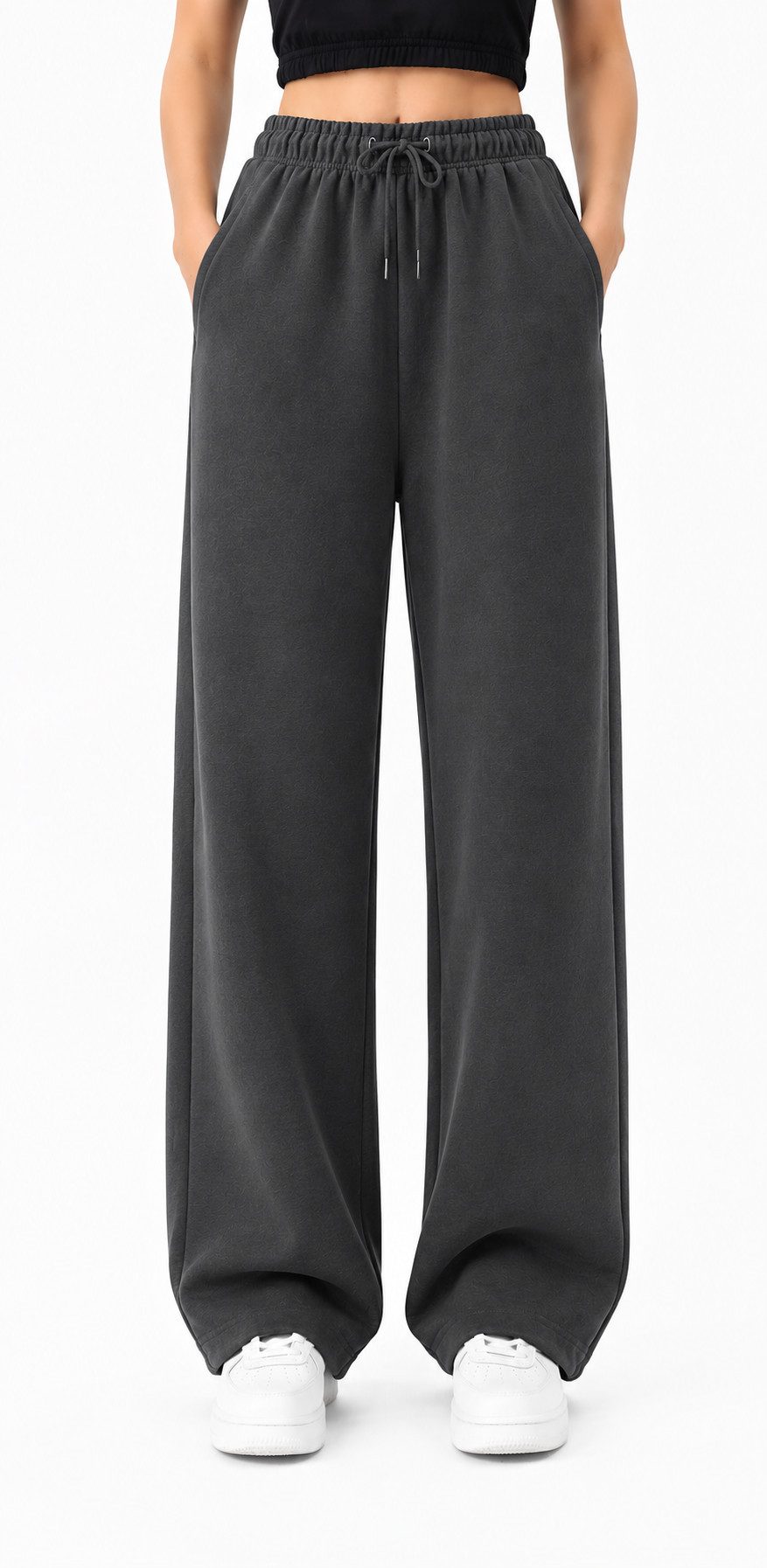 R-CAMP Sweathose Jogginghose Damen (Packung, 1-tlg., Joggingose für Damen) Lang Weite Sporthose Weites Bein Baumwolle Bequeme Wide Leg