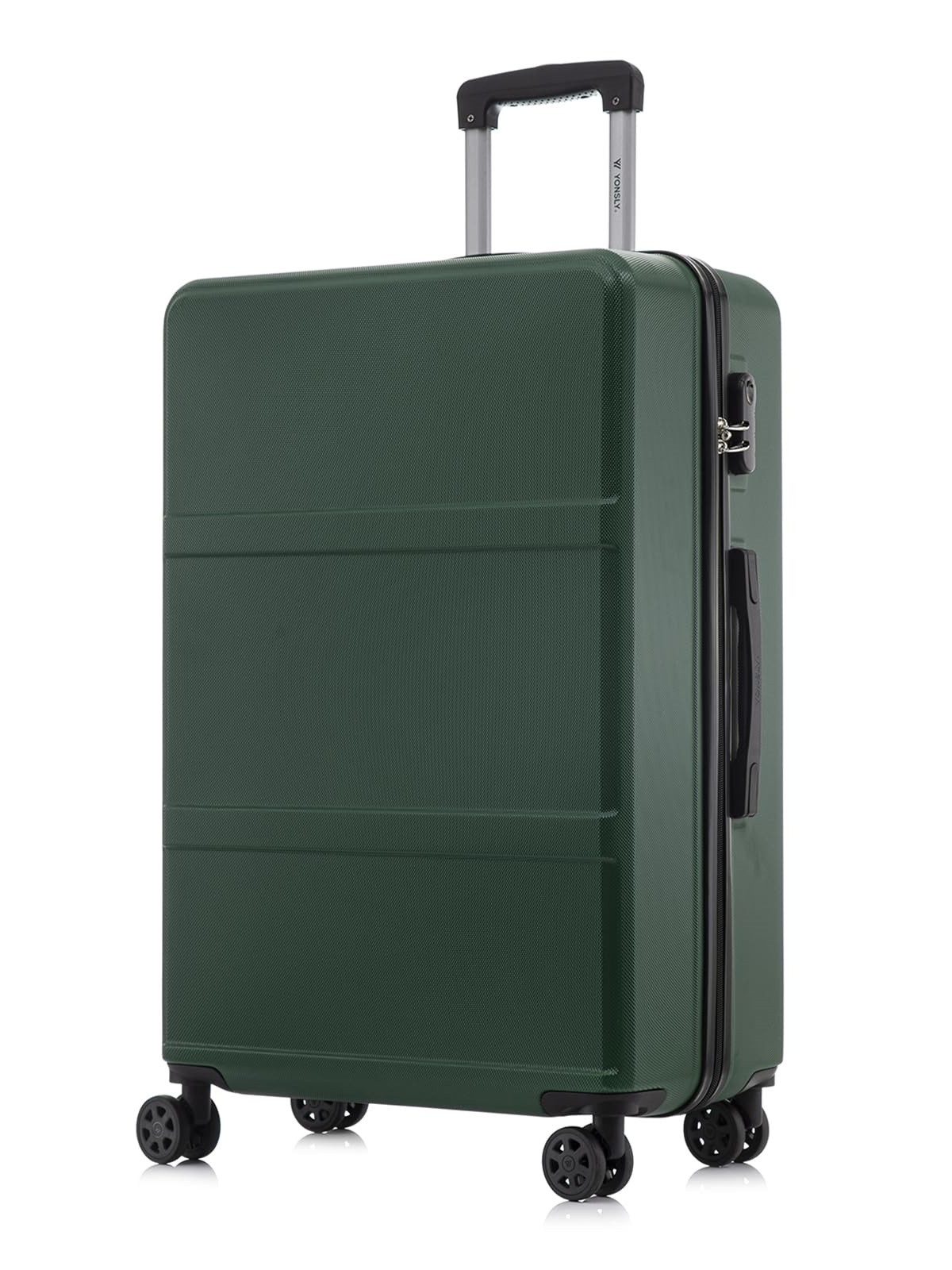 YONSLY Handgepäckkoffer Hartschalen-Reisekoffer Trolley Rollkoffer für Reisen von S bis XL, 4 Rollen, aus ABS und Aluminium, mit Zahlenschloss und weichem Gummigriff