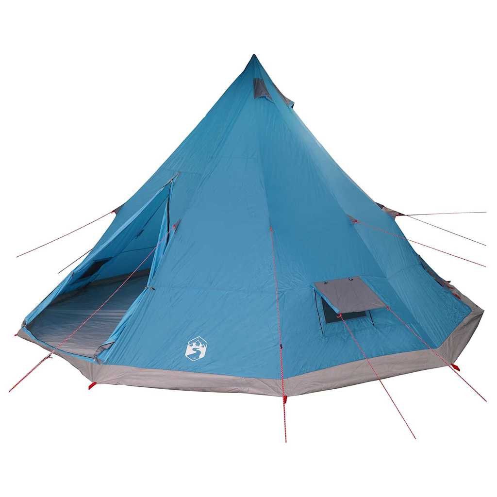 vidaXL Tipi-Zelt Tipi Zelt mit Dach mit Speicher Blau 560 x 560 x 300 cm Taft, Personen: 12 (1 tlg)