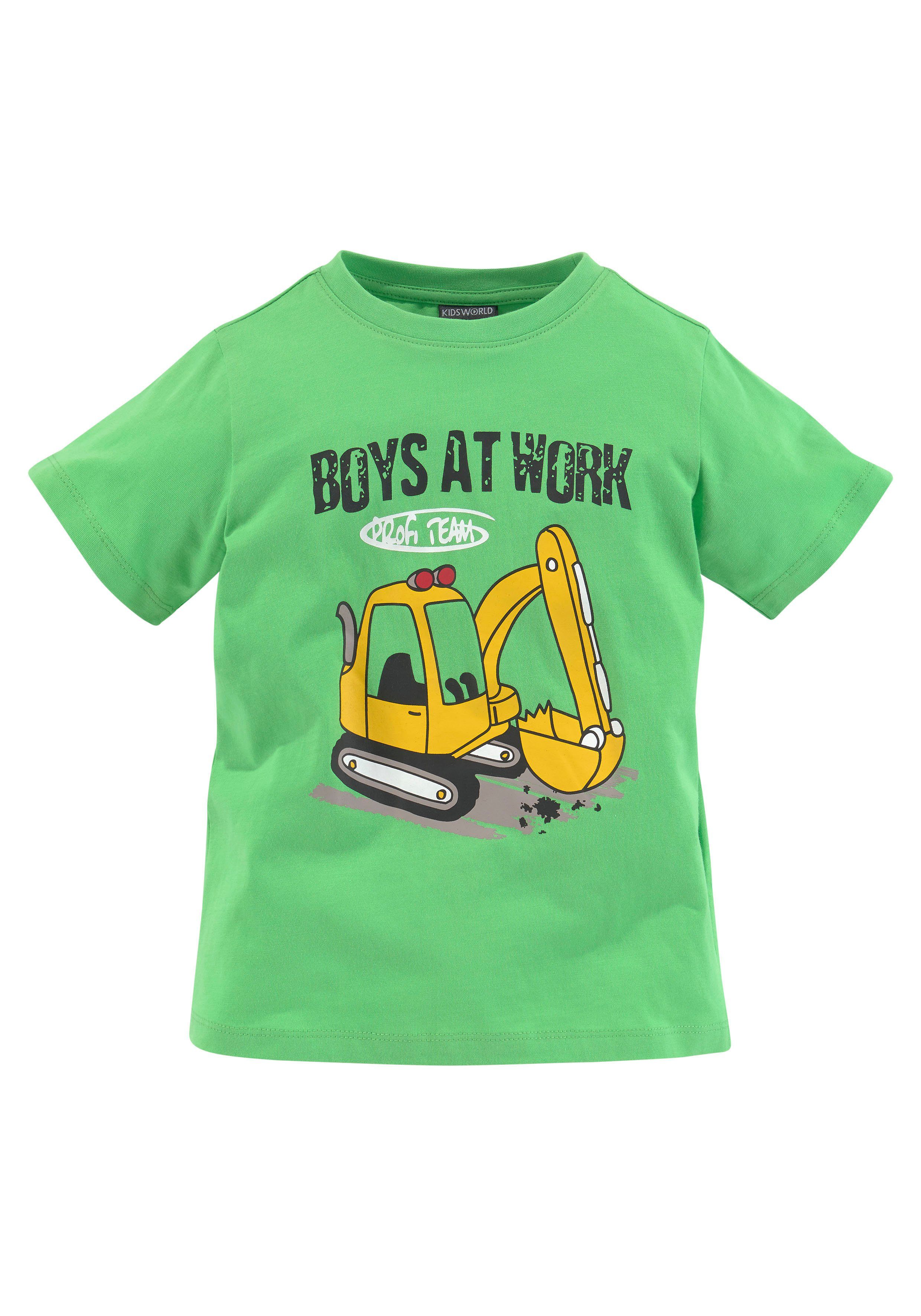 Shirt T-Shirt+Sweatbermudas) Shorts WORK AT KIDSWORLD (Spar-Set, 2-tlg., BOYS &