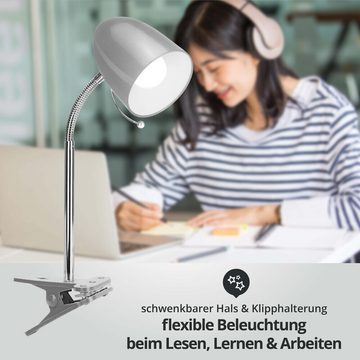 LED Universum Tischleuchte silber, E27, L112mm