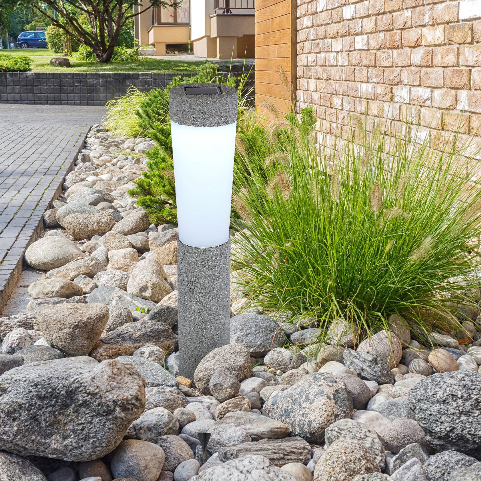 bmf-versand LED Solarleuchte Solarleuchten Garten 4er Set Wegeleuchte Solarlampe Außen Leuchte, Gartenlampe, Dekoleuchte, LED fest integriert, kaltweiß, Außenbeleuchtung