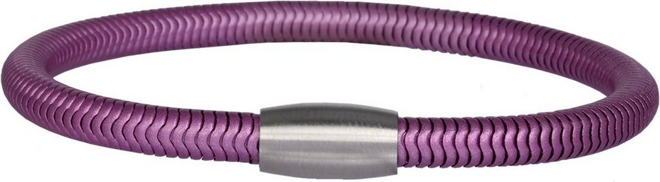 SilberDream Edelstahlarmband SilberDream Armband violett Arm-Schmuck  (Armband), Damen Armband (Schlange) ca. 20cm, aus Edelstahl (Stainless  Steel), Fa