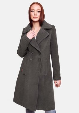 Navahoo Wintermantel Wooly edler Damen Trenchcoat in Wollmantel-Optik