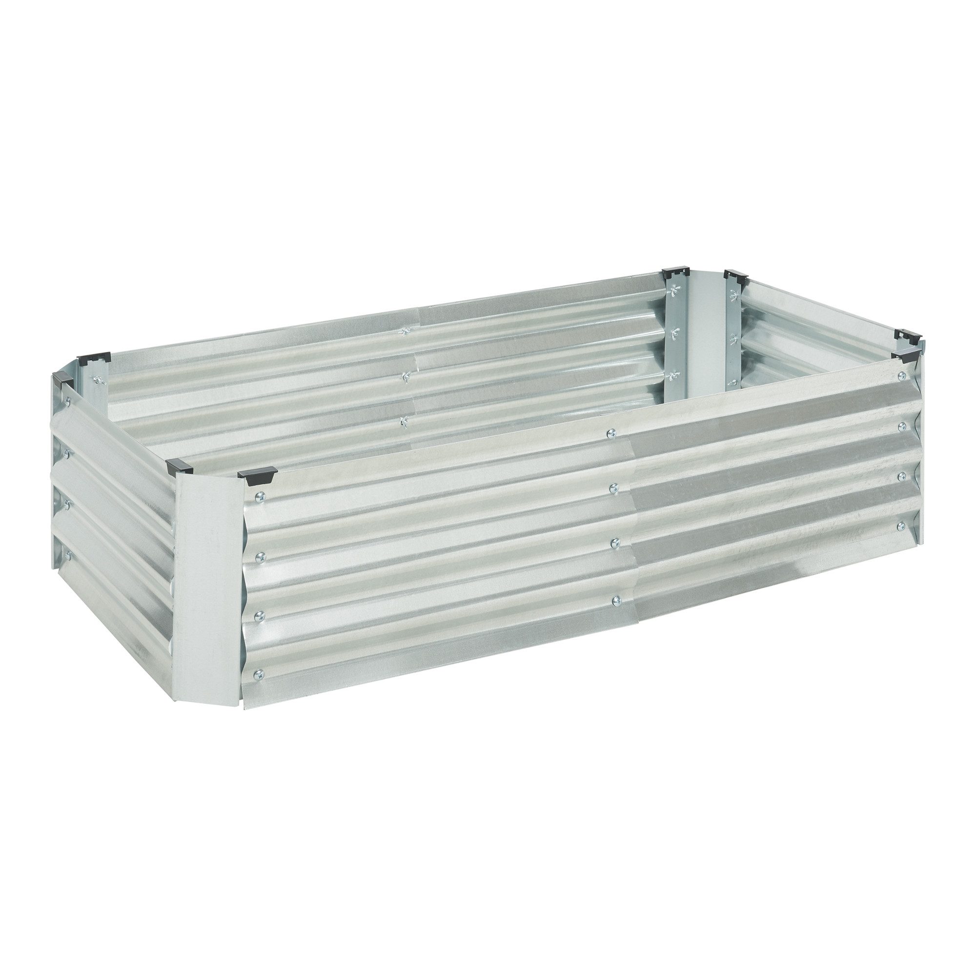 en.casa Hochbeet, »Celano« Pflanzbeet 120 x 60 x 30 cm Stahl Silber