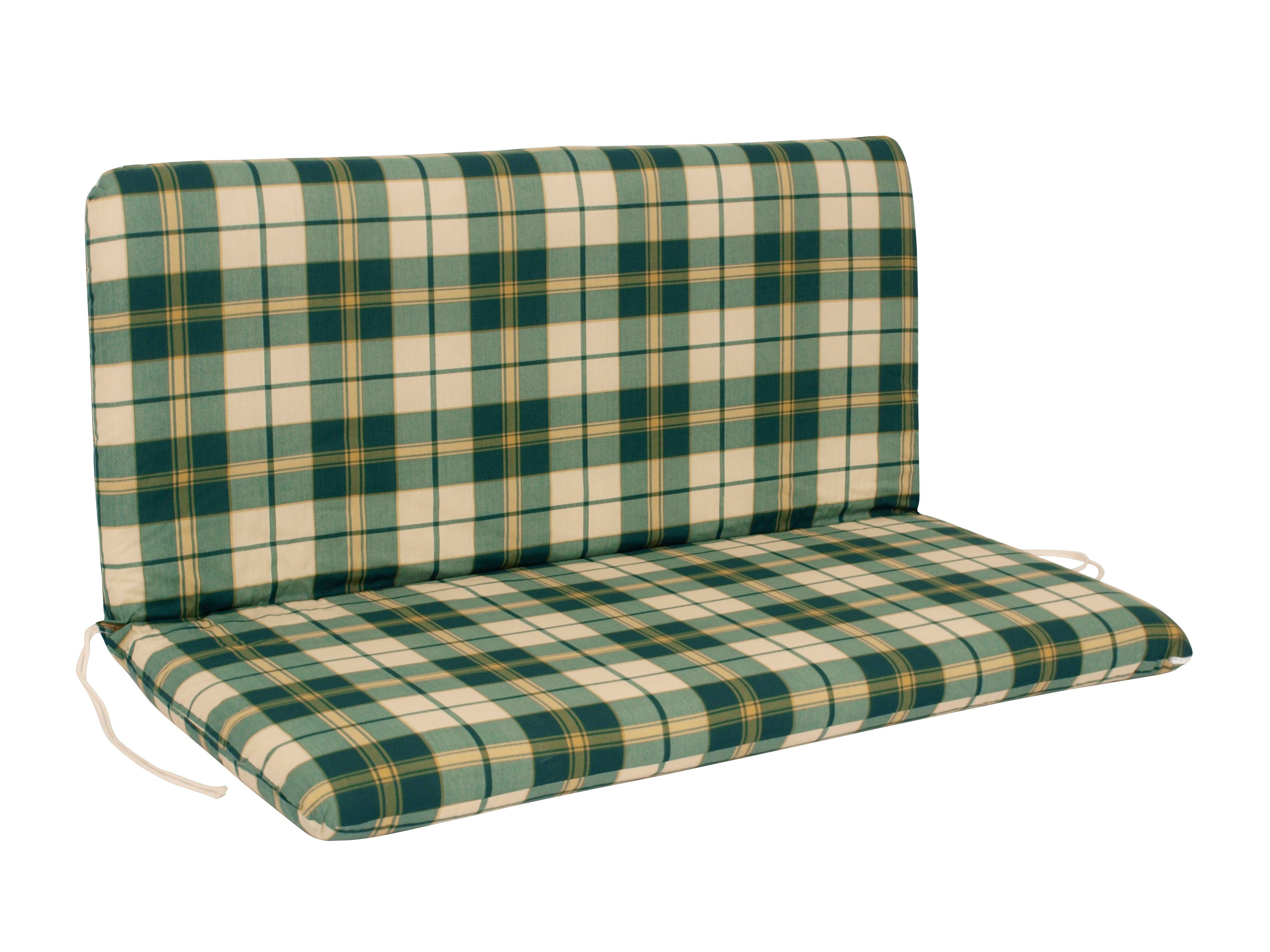 DEGAMO Bankauflage BOSTON, (1 St), 2-sitzer 98x88cm, grün/beige kariert