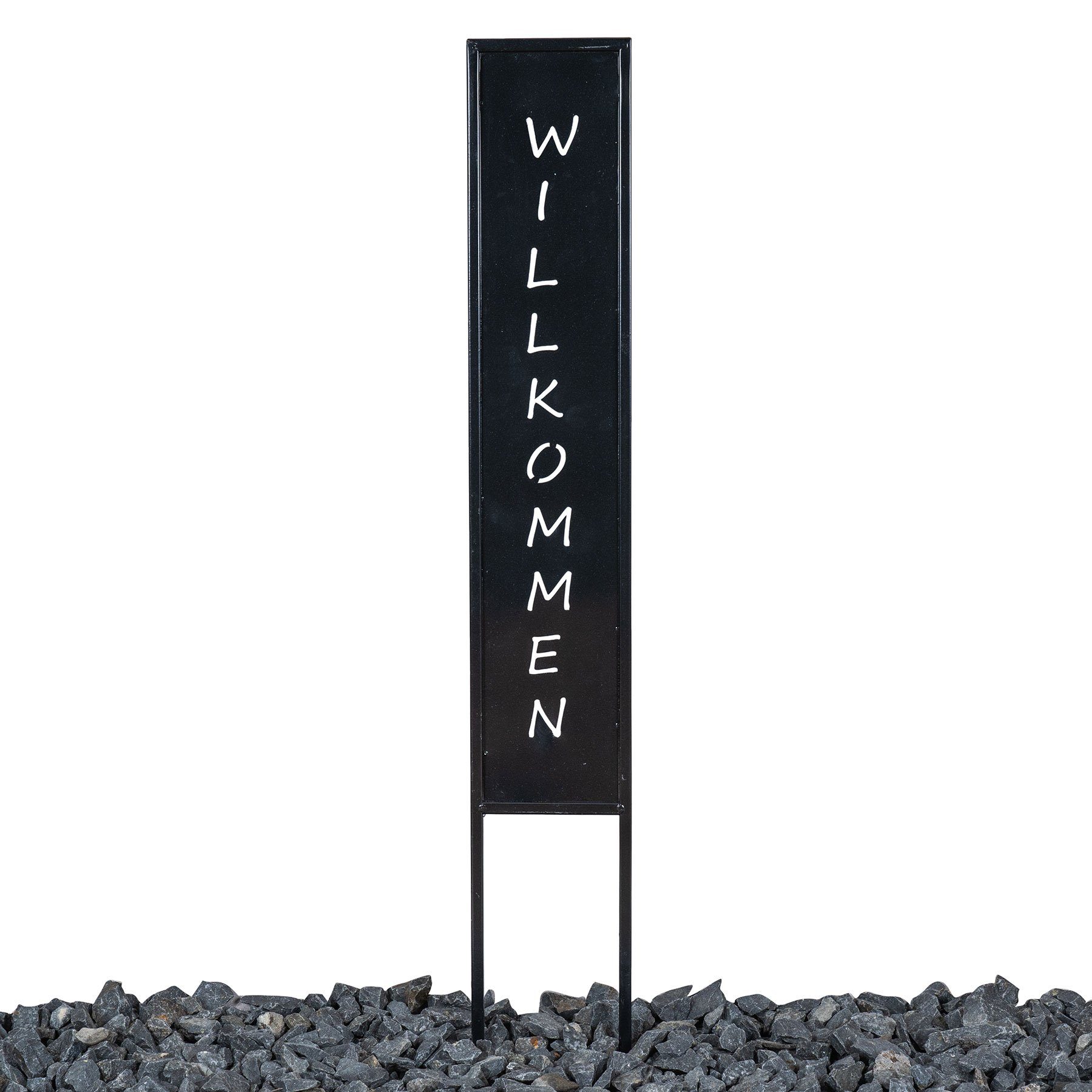 Levandeo® Gartenstecker Gartenstecker Zuhause H83cm Schwarz Metall
