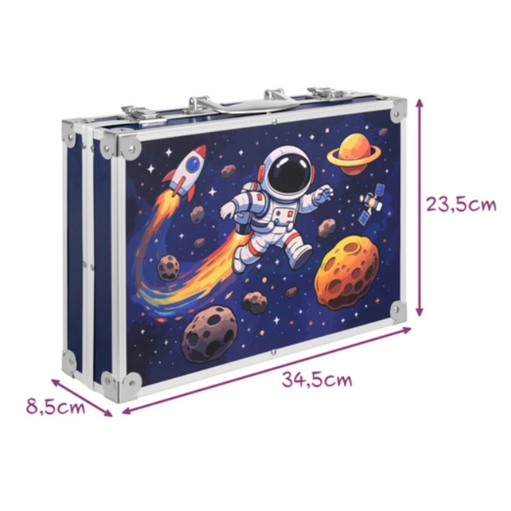 MAALEO Malstift Maaleo Malset Kinder Malkoffer Astronaut 145 Teile mit Stiften und Far