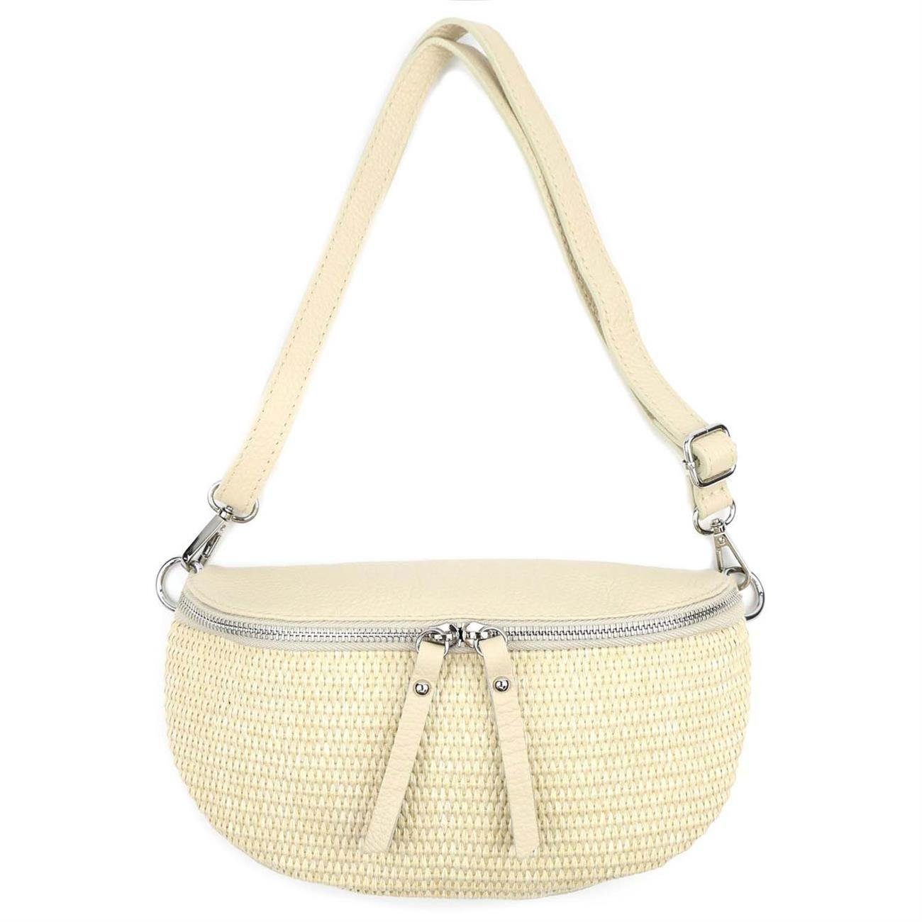 ITALYSHOP24 Bauchtasche Damen Basttasche Schultertasche CrossBody günstig online kaufen